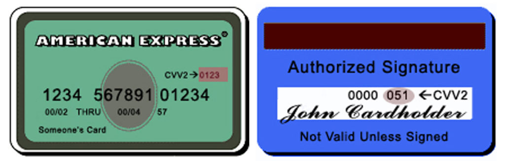 Visa, Mastercard, Amex CVV2 Locations