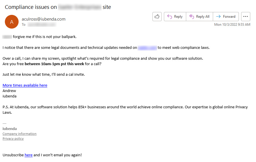 Can-Spam Compliance eMail