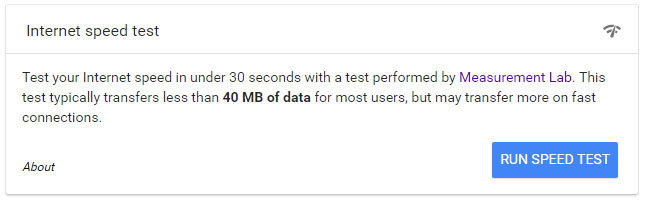 Google Speed Test
