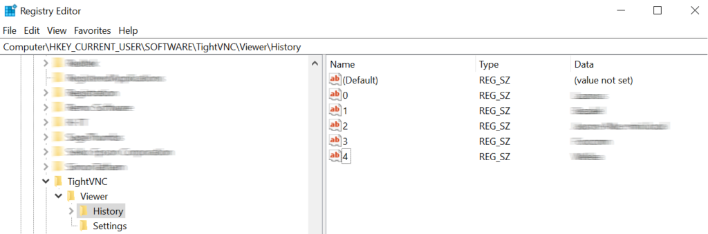 Registry editing Hosts for TightVNC