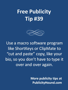 Shortkeys, ClipMate saves time marketing  Free Publicity Tip 39--Use a Macro Key Program