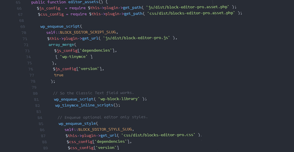 Screenshot of WordPress plugin php and html code