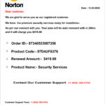 Norton Security Renewal Scam